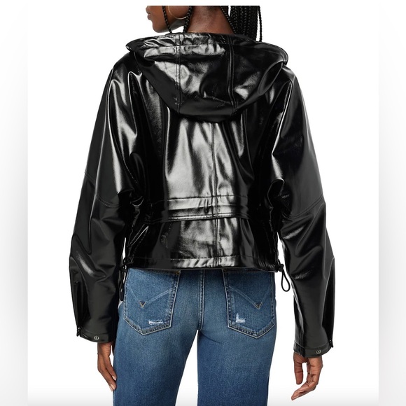 Hudson Sport Vegan Leather Zip Hooded Jacket - Picture 6 of 6